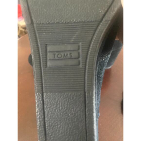 Toms Kala Ankle Desert Bootie Boots Womens Size 6.5 Black Suede Wedge Lace Up - Picture 2 of 3